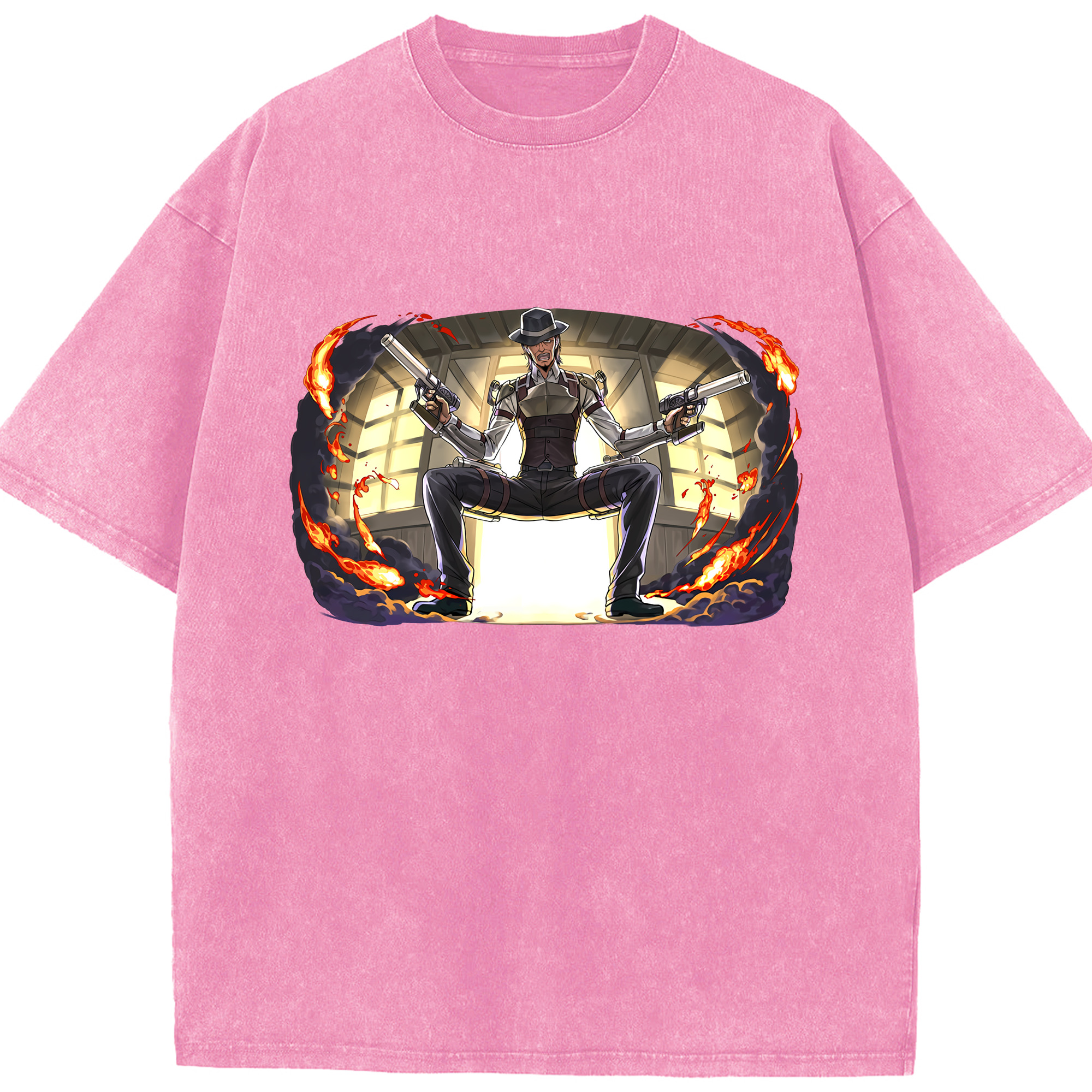（画像用） 進撃の巨人 ケニー·アッカーマン Attack on Titan Kenny Ackerman 綿100% ヴィンテージ風 半袖Tシャツ（フロントプリント）